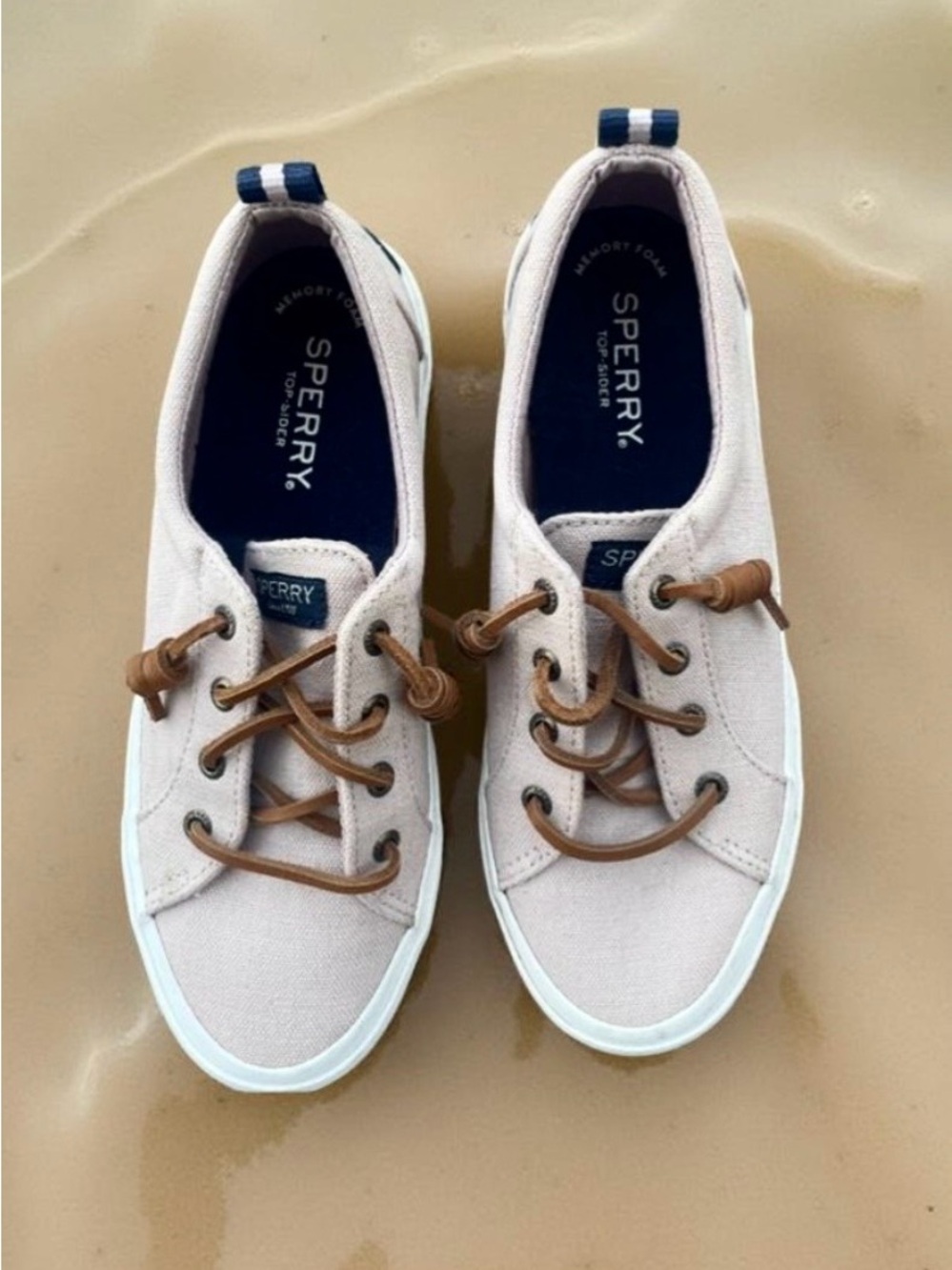 Sperry Crest Vibe Canvas Sneakers Blush Pink Size 6